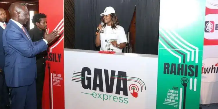 President William Ruto during the launch of the Gavamkononi app in June 2023.