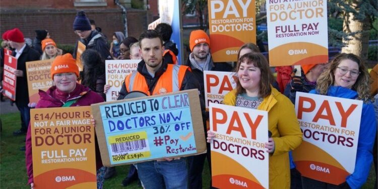 A past Photo during Junior Doctors strike in England, UK. Photo/Courtesy