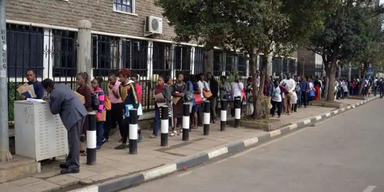 Kenyans awaiting a job interview. Photo\Courtesy