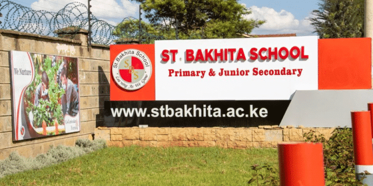 St Bakhita Primary and Junior Secondary sign board. 