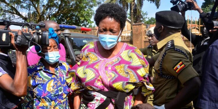 Wamala's wife Catherine visited the scene of the shooting | AFP