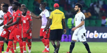 Mohamed Salah scored Egypt's winner against Guinea-Bissau | AFP/Daniel BELOUMOU OLOMO