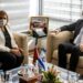 Morocco's Industry and Trade Minister Ryad Mezzour (R) meets Israel's Economy Minister Orna Barbivai in Rabat | AFP