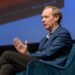 Microsoft President Brad Smith speaking at Seattle’s Town Hall in 2019 | GeekWire Photo |  Kevin Lisota