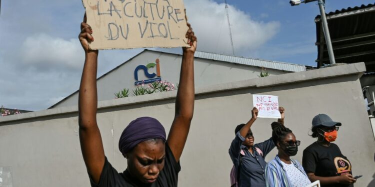 Women protested outside the offices of NCI television after a controversial program on rape last year | AFP