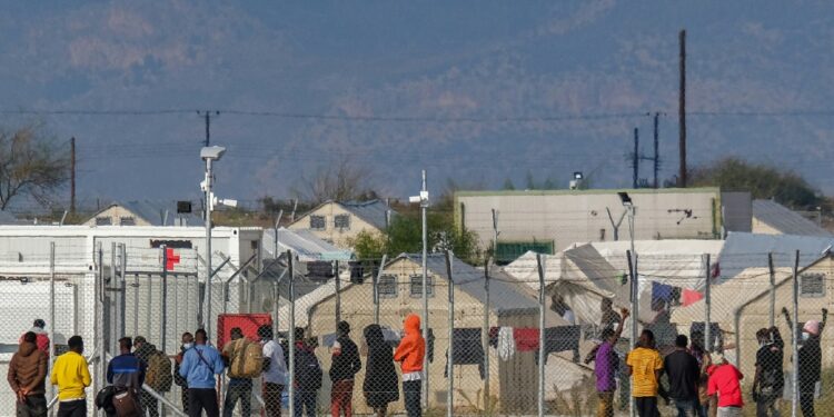 Migrants at the Pournara camp on the outskirts of the Cypriot capital Nicosia | AFP