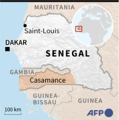 Map of Senegal locating region of Casamance | AFP