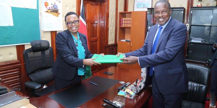 outgoing Clerk of the National Assembly Michael Siala during the hand over.Photo/Courtesy