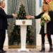 Russian President Vladimir Putin greets Alla Pugacheva during a 2014 awards ceremony honoring the pop singer with the Order for Merit to the Fatherland |  Sasha Mordovets/Getty Images