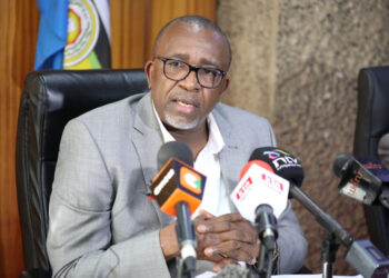 Agriculture CS Mithika Linturi addresses a news conference at his office on Friday.Photo/Courtesy