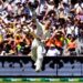 Australia's David Warner celebrates scoring a century in his 100th Test: IMAGE/AFP