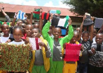 Grade 2, pupils at Green Park Academy in Eldoret hold their handwork materials under Competency Based Curriculum (CBC ) education system on August 16, 2022.PHOTO/COURTESY