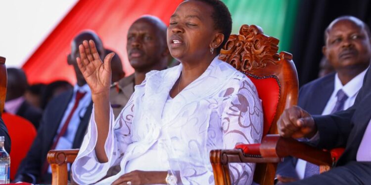 First Lady Rachael Ruto during the national prayer day at Nyayo Stadium.Photo/PCS