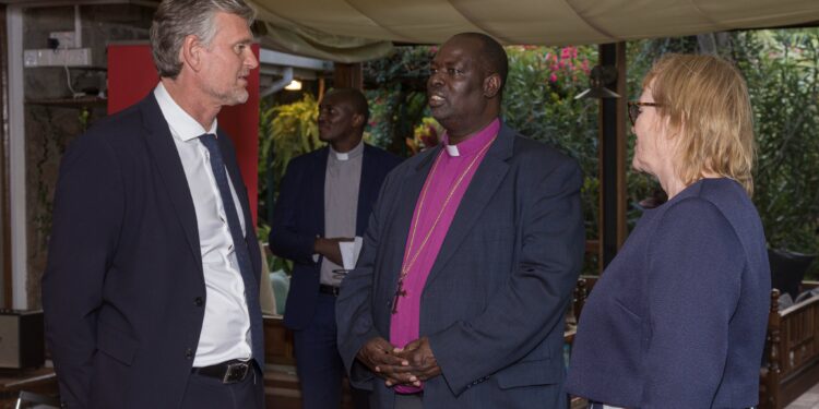 ACK Arch Bishop Jackson Ole Sapit during a dinner hosted by the Danish Ambassador to Kenya.Photo/Anglican Kenya