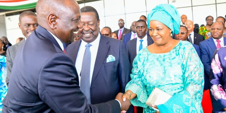 Tessie Mudavadi with President William Ruto.Photo/Courtesy