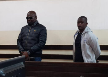 Thomas Otieno Ngoe (Left) and Nicholas Otieno Ndolo arraigned in a Nairobi court on March 15, 2023. PHOTO| COURTESY