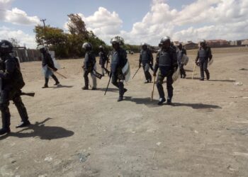 Heavy police presence at Jacaranda Grounds in Nairobi on March 30, 2023 during protests called by Opposition leader Raila Odinga.PHOTO/COURTESY