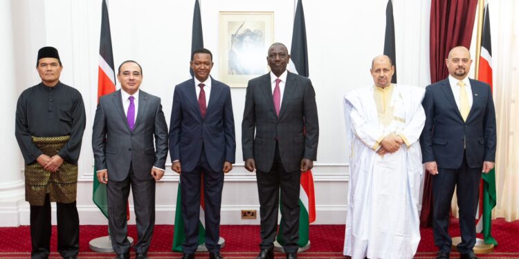 President William Ruto with the new ambassadors at State House, Nairobi. Photo/Courtesy