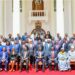 President William Ruto, Deputy President Rigathi Gachagua and Prime Cabinet Secretary Musalia Mudavadi take a group photo with the newly sworn in Chief Administrative Secretaries after they were sworn in at State House on Thursday, March 23.PHOTO/COURTESY