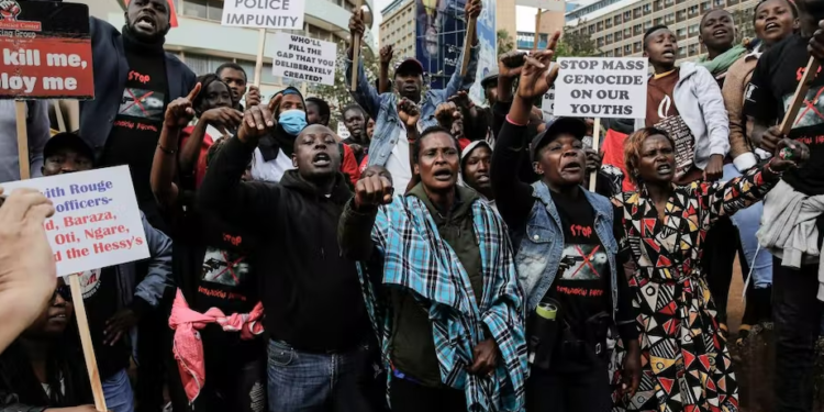 Kenyans protest against police extrajudicial killings in Nairobi in December 2022  | Tony Karumba/AFP via Getty Images