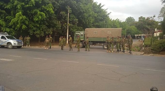 A police barricade along State House Road in Nairobi.Photo/Courtesy