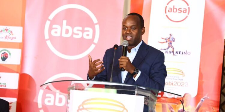 Absa Bank Kenya Chief Executive Officer Abdi Mohamed during the launch of the 2023 Absa Kip Keino Classic at Safari Park Hotel, Nairobi on May 5, 2023

Photo Courtesy