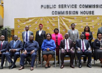 Members of the DPP selection panel after their swearing in on Monday at PSC Headquaters.Photo/PSC