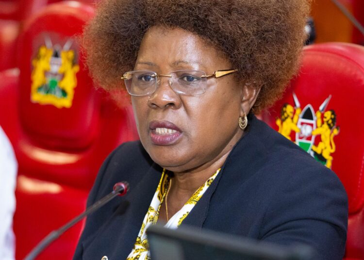 Water Cabinet Secretary Alice Wahome appears before a parliamentary committee. 