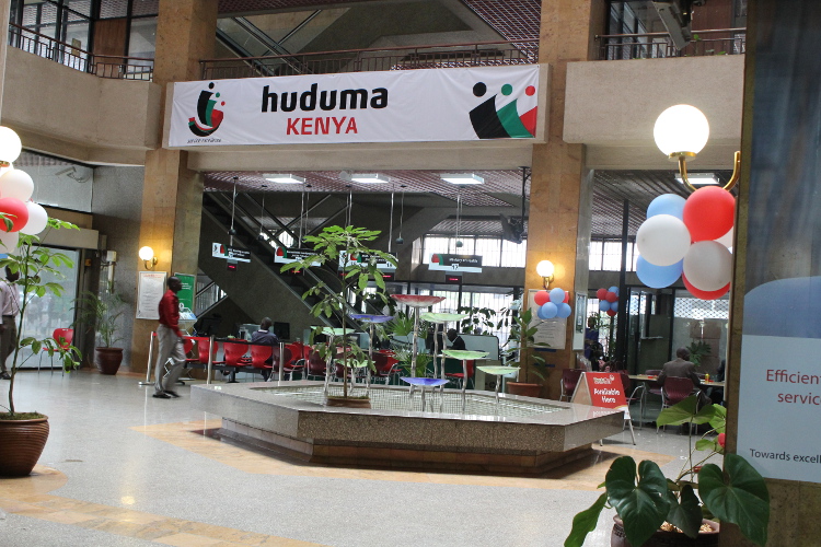 A photo of a huduma center in Kenya where police clearance services are offered. 