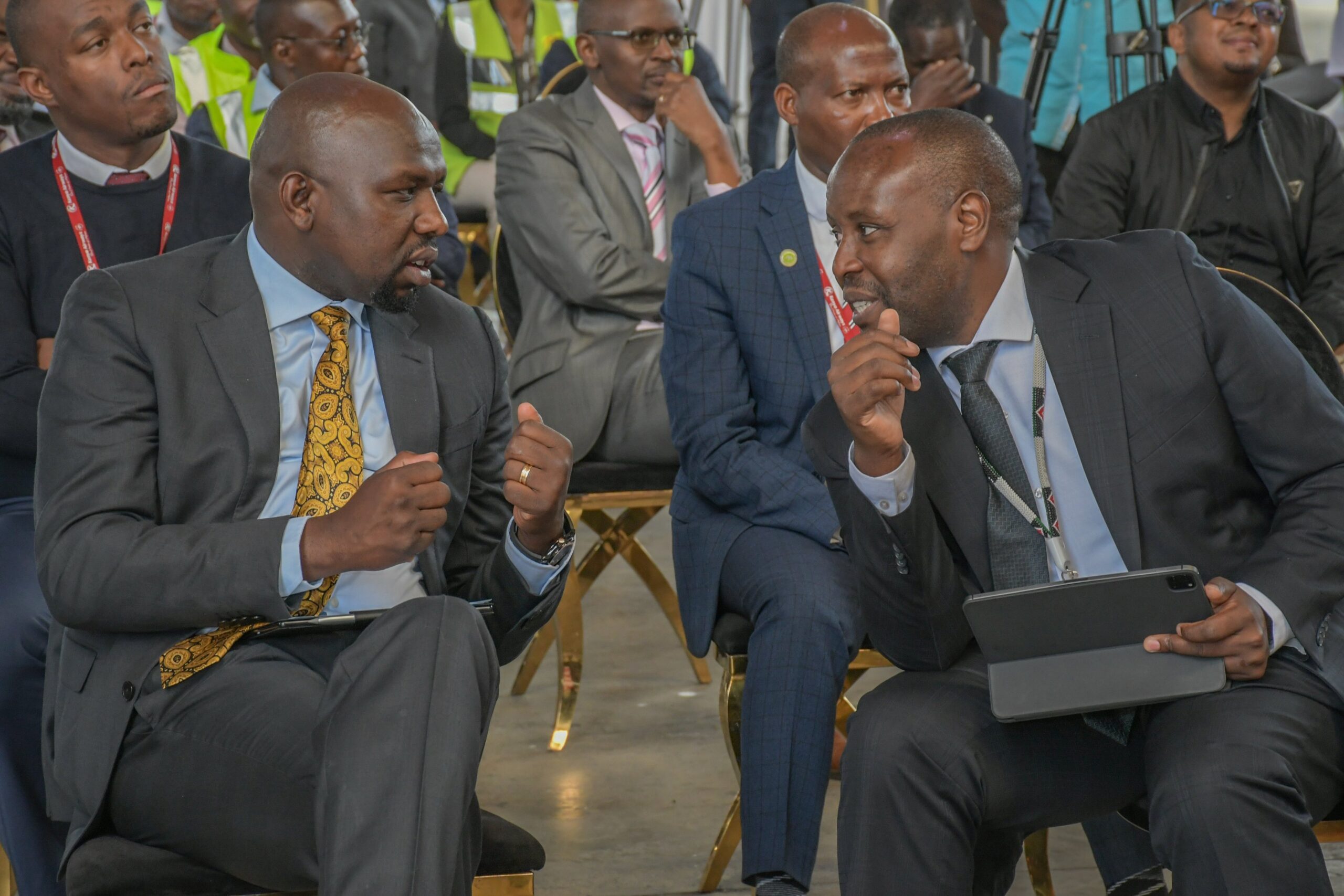 Cabinet Secretary, Ministry of Roads and Transport, Hon. Kipchumba Murkomen, and Kenya Airways Group MD and CEO, Allan Kilavuka.