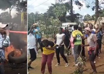 Screengrabs images of Langata Cemetry workers protesting.