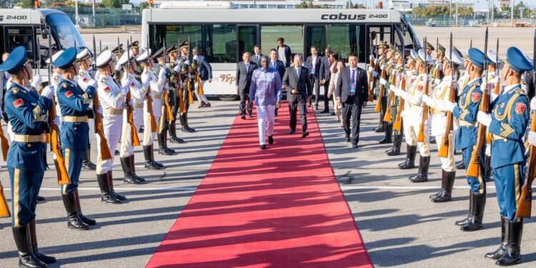 President William Ruto arrives in China for an official visit in Octobeer 2023.