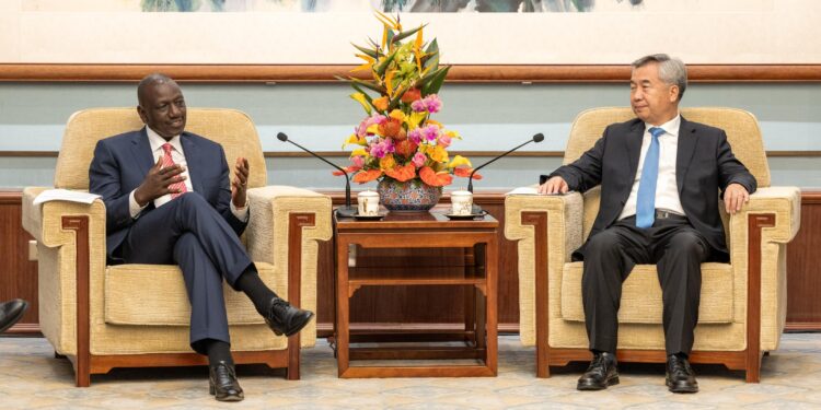 President William Ruto during a meeting with Mr LI Xi, a senior member of China's Communist Party Political Bureau. 