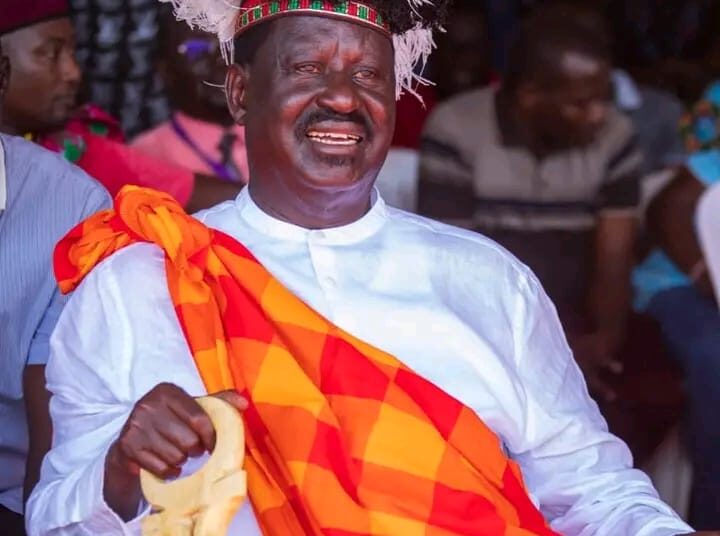 Former Prime Minister Raila Odinga attends the Tobong'u Lore Festival in Turkana County on October 13, 2023. 