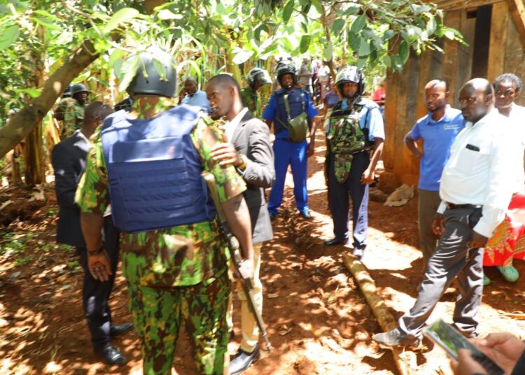Police officers engage Governor Kawira Mwangaza's team in Meru County. 