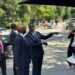 President WIlliam Ruto (left) shares a moment with Nairobi Governor Johnson Sakaja in New York.