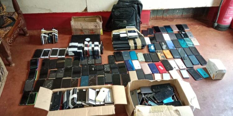 Police Recover 351 Mobile Phones, Laptops After Raid