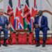 UK's King Charles (left) share a moment with President William Ruto during their meeting on October 31, 2023 at State House.