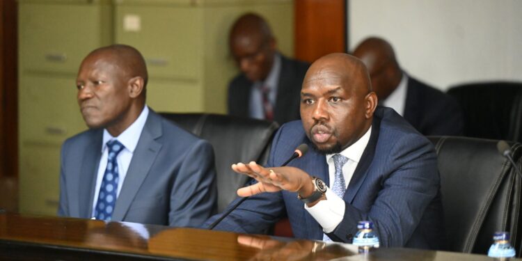Transport Caabinet Secretary Kipcumba Murkomen speaks during his submissions before the National Assembly Committee on Transport on November 9, 2023.