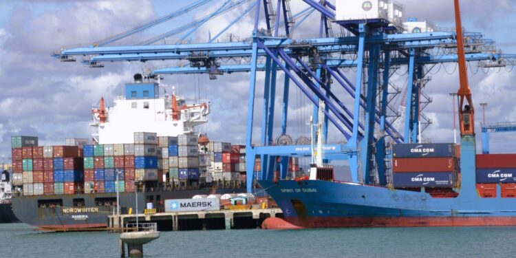 A photo of Kenya Ports Authority facilities in Mombasa.