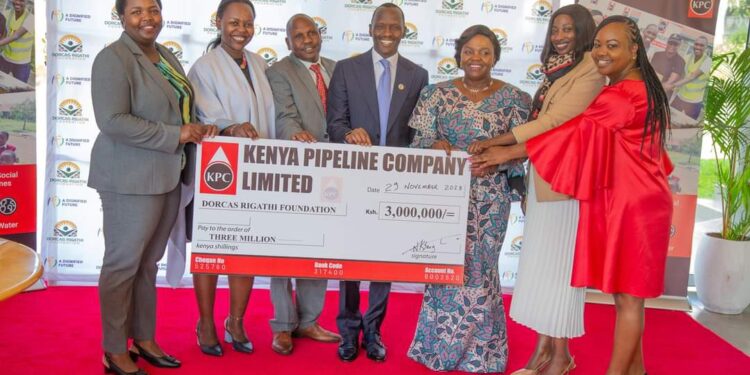 Kenya Pipeline Set for Sale Donates Ksh 3M to Dorcas Rigathi 
