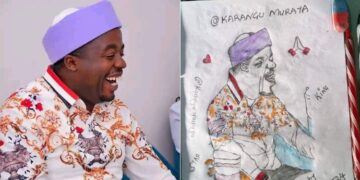 Karangu Muraya Reacts After Colorful Portrait from His Fan