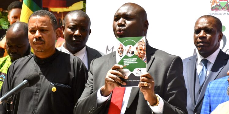 Immigration and Citizen Services PS Julius Bitok unveils a handbook on the most asked questions about the Digital IDs on November 1, 2023. 