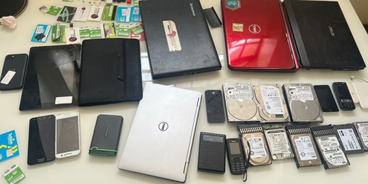 A photo of gadgets recovered in a past DCI