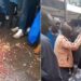 A photo collage of screenshots taken from the video where a kanjo impounded a groundnuts vendor in Nairobi CBD.