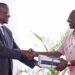 President William Ruitpo (right) receives the final police reforms report from former Chief Justice David Maraga on November 16, 2023.