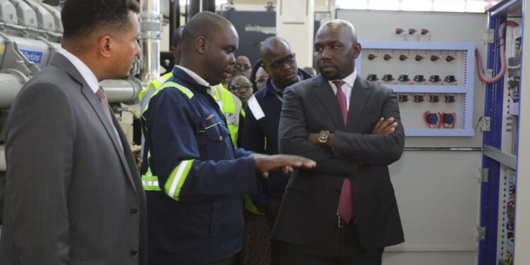 Transport Cabinet Secretary Kipchumba Murkomen (right) interacts with JKIA on November 15, 2023. 