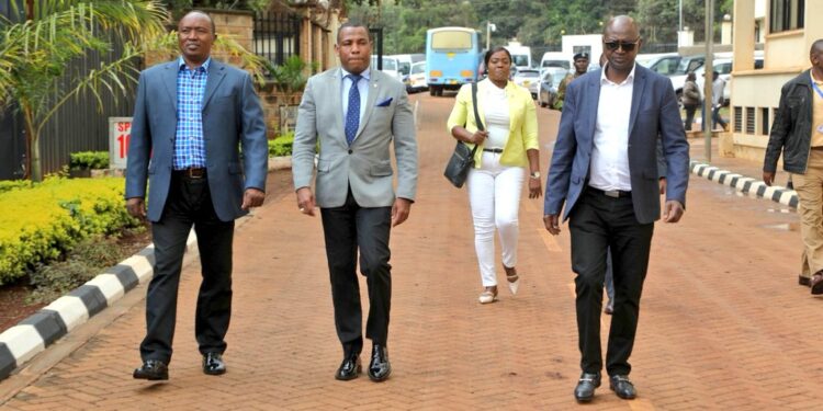 Haiti DCI Frédéric LECONTE (middle) with other top officials arriving at the DCI headquarters, Nairobi.