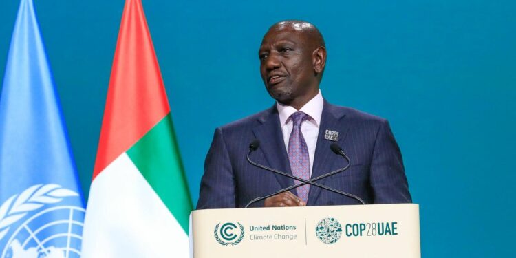 President William Ruto addressing COP28 Summit in Dubai, UAE. PHOTO