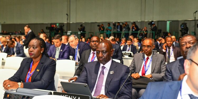 President William Ruto at the ongoing COP28 Summit in Dubai,